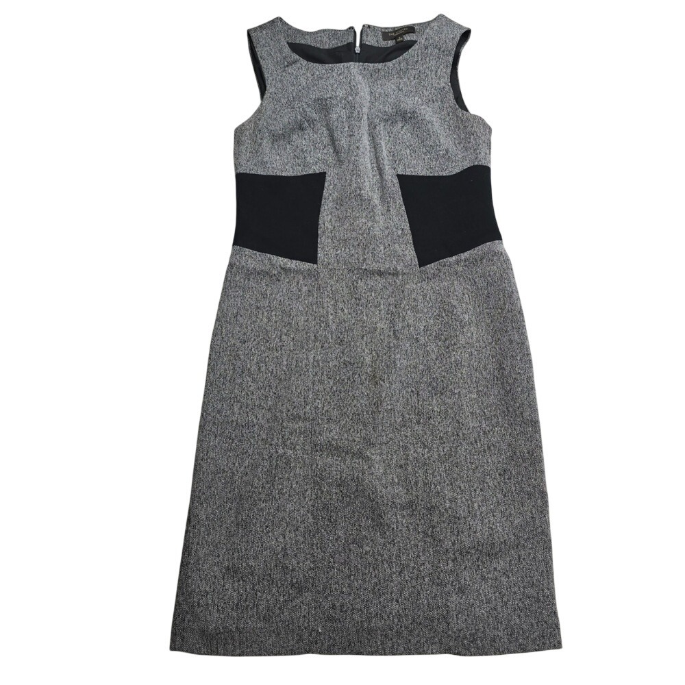 The Limited Collection Gray Tweed Colorblock Sheath Dress Size 4 Sleeveless Work
